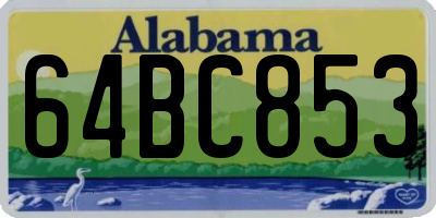AL license plate 64BC853