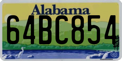 AL license plate 64BC854