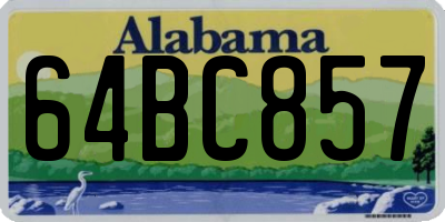 AL license plate 64BC857