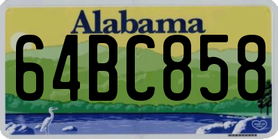 AL license plate 64BC858