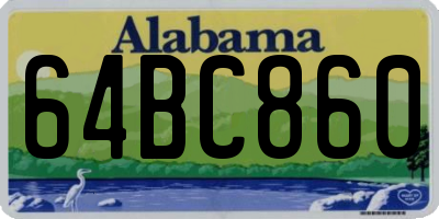 AL license plate 64BC860