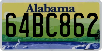 AL license plate 64BC862