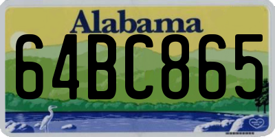 AL license plate 64BC865