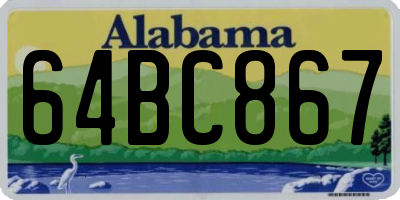 AL license plate 64BC867