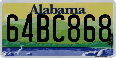 AL license plate 64BC868