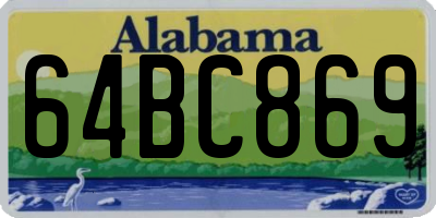 AL license plate 64BC869