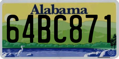 AL license plate 64BC871