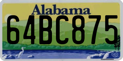 AL license plate 64BC875