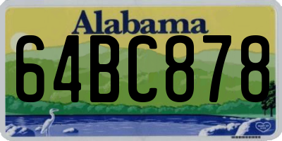 AL license plate 64BC878