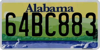 AL license plate 64BC883