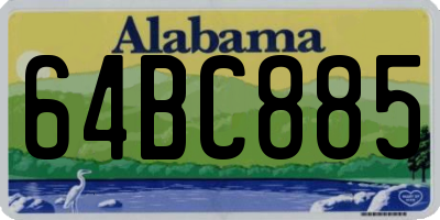 AL license plate 64BC885