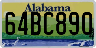 AL license plate 64BC890
