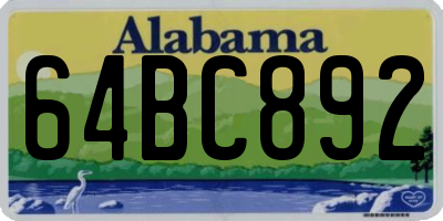 AL license plate 64BC892