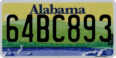 AL license plate 64BC893