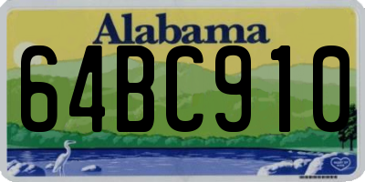 AL license plate 64BC910