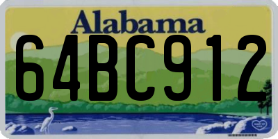 AL license plate 64BC912