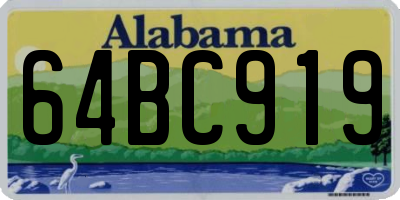 AL license plate 64BC919