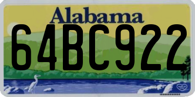 AL license plate 64BC922