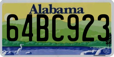 AL license plate 64BC923