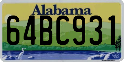AL license plate 64BC931