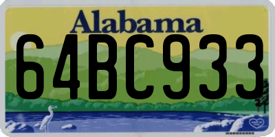AL license plate 64BC933