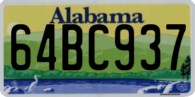 AL license plate 64BC937