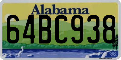 AL license plate 64BC938