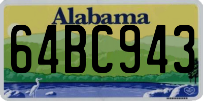AL license plate 64BC943