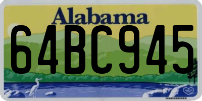 AL license plate 64BC945