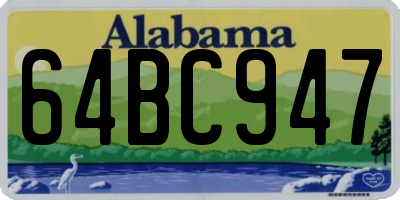 AL license plate 64BC947