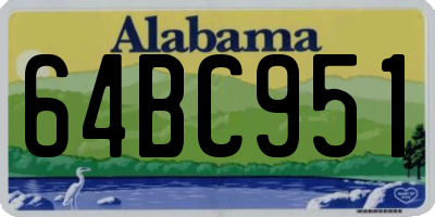 AL license plate 64BC951