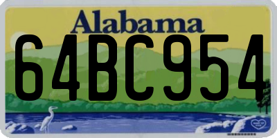 AL license plate 64BC954