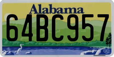 AL license plate 64BC957
