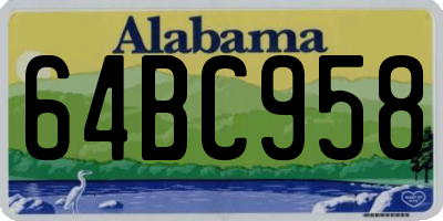 AL license plate 64BC958