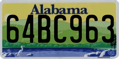 AL license plate 64BC963