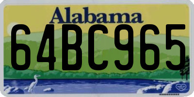 AL license plate 64BC965