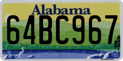 AL license plate 64BC967
