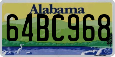 AL license plate 64BC968