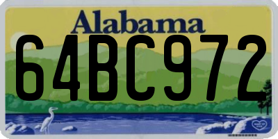 AL license plate 64BC972