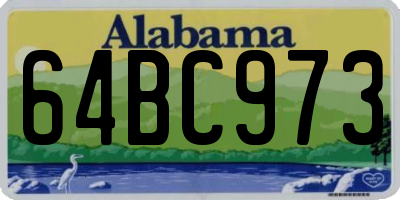 AL license plate 64BC973