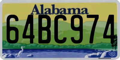 AL license plate 64BC974