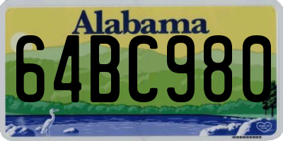 AL license plate 64BC980
