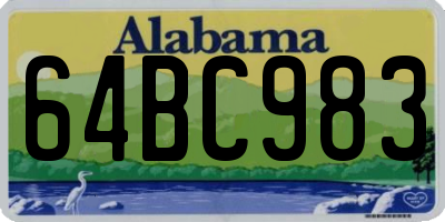 AL license plate 64BC983