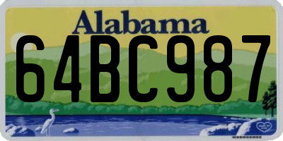 AL license plate 64BC987