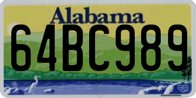 AL license plate 64BC989