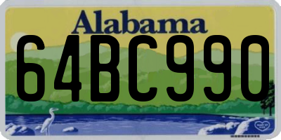 AL license plate 64BC990