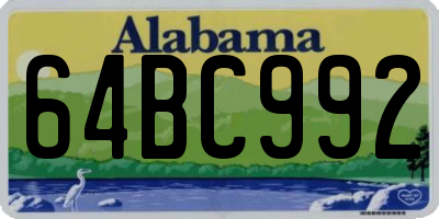 AL license plate 64BC992