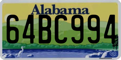 AL license plate 64BC994