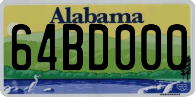 AL license plate 64BD000