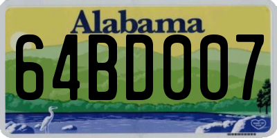 AL license plate 64BD007